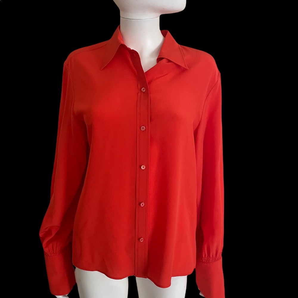 Chloe Silk Crepe Button Down Shirt